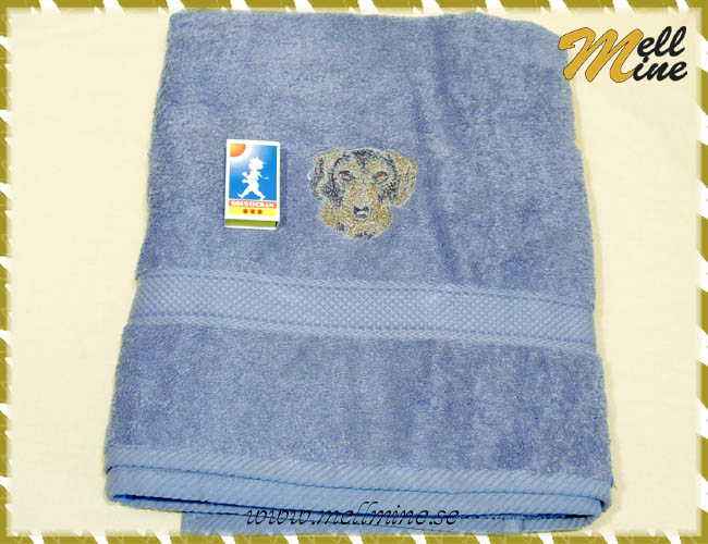 Broderat badlakan 90x150 cm, Str�vh�rig tax - duvbl�