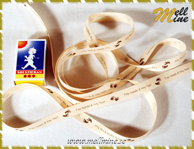 Dekorband, "Tiny" beige - 12 mm (metervara)