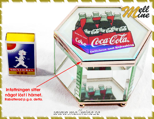 Coca Cola glasask, 6p-flaskor - skadad