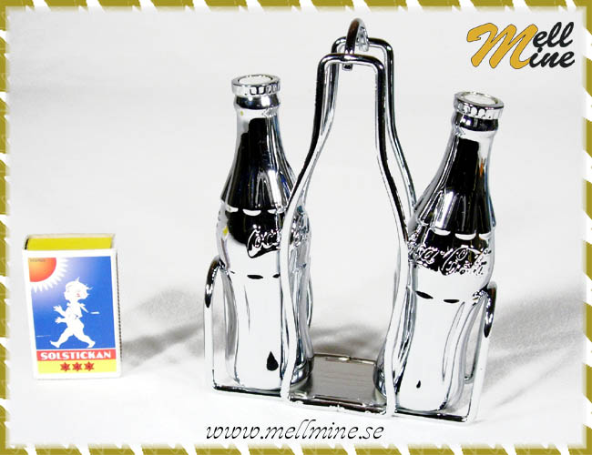 Coca Cola Salt- & Pepparkar, metall med st�llning