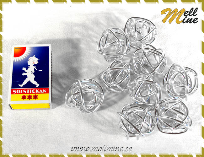 Dekorationsbollar, metall - silverf�rgade 3,5 cm