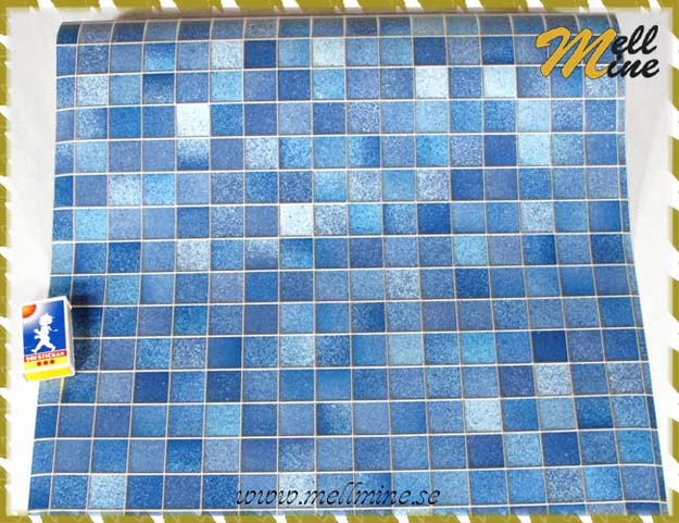 Dekorplast - mosaik bl�a toner - bredd 45 cm (metervara)