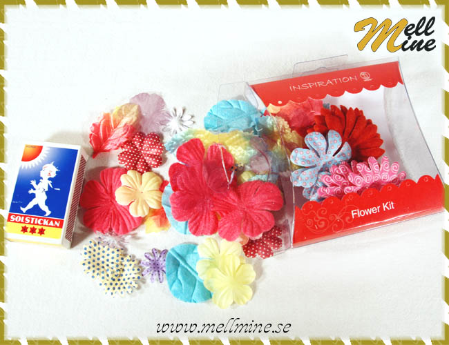 Blommor och blad Flowerkit - r�d f�rp. - ca 48 st.