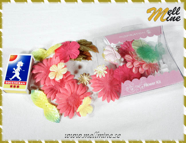 Blommor och blad Flowerkit - rosa f�rp. - ca 48 st.