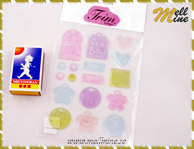 Geltags och stickers, B