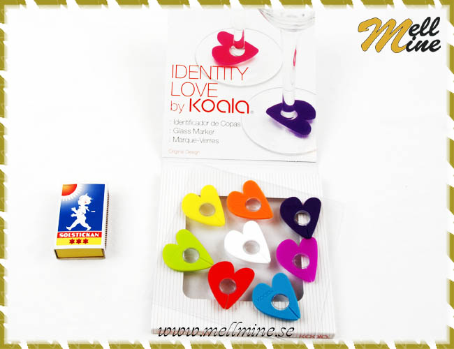 Glasmark�rer silikon - love 8-pack
