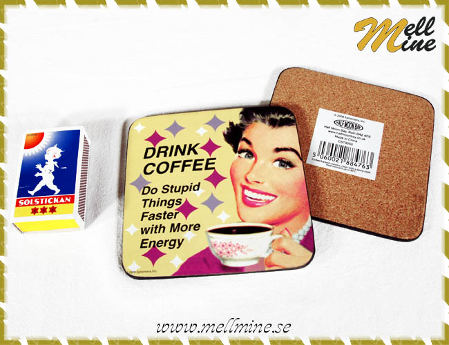 Glasunderl�gg, retro - drink coffee