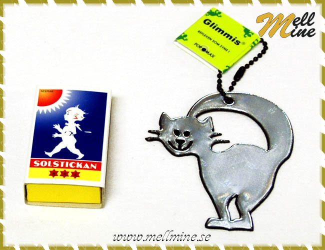 Glimmis / reflex katt - gr�/svart
