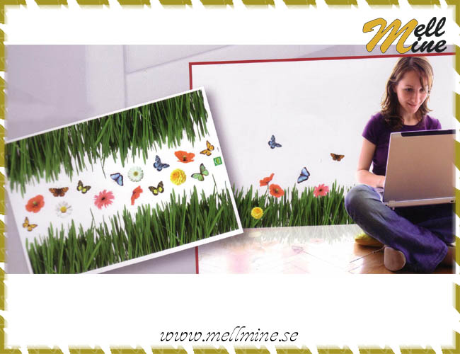 XL Wall Decor, v�ggdekoration - Grass (gr�s & fj�rilar)