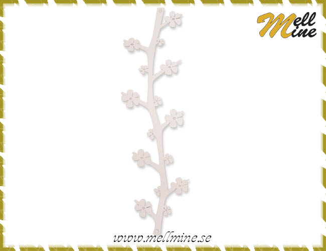 H�ngare/dekor i metall, blommor - vit