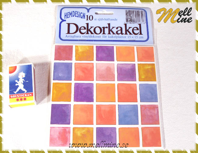 10-pack kakeldekor - flerf�rgad mosaik