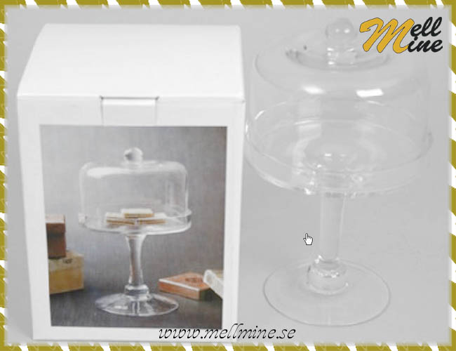 Kakfat p� fot med kupa, litet i glas