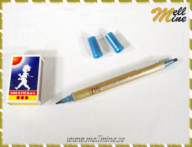 Kalligrafipenna metallic - bl� 2 spetsar