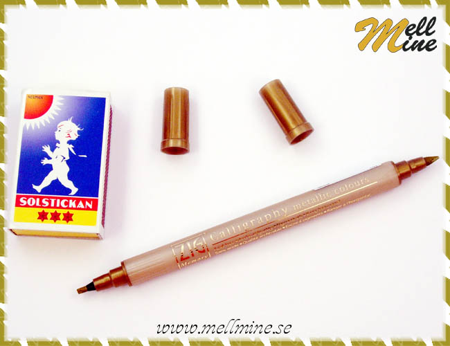 Kalligrafipenna, metallic - guld, 2 spetsar