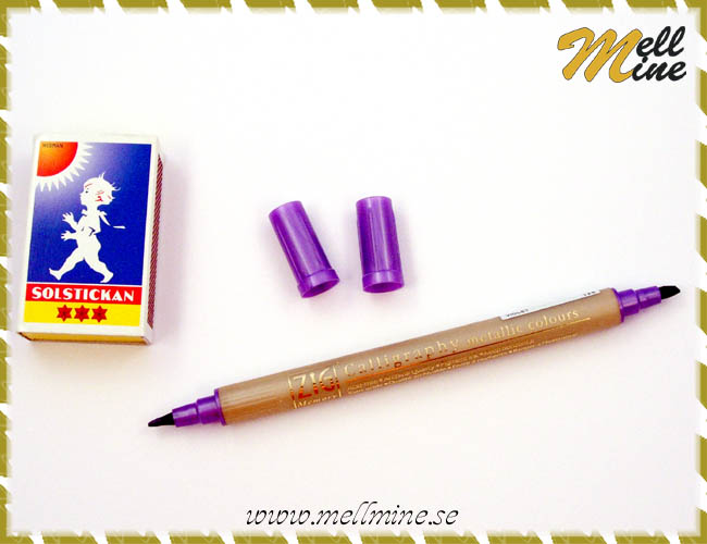 Kalligrafipenna, metallic - m�rklila, 2 spetsar