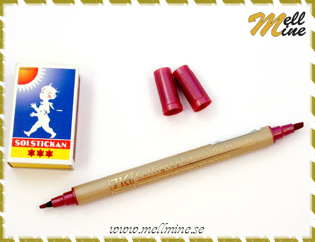 Kalligrafipenna metallic - r�dbrun 2 spetsar