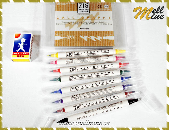Kalligrafipennor 8-pack - 2 spetsar 2 o 5 mm