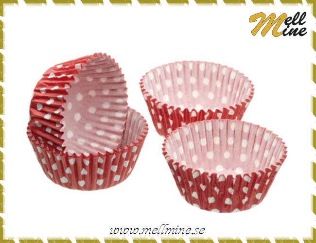 Muffinsformar - polka dot r�d 60-pack