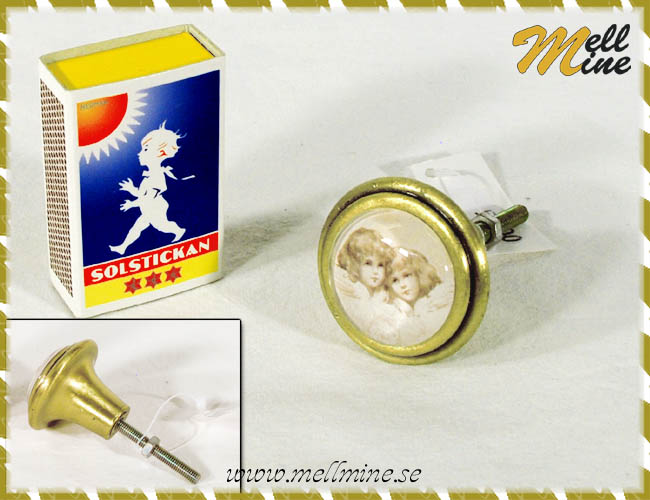 Knopp, glas/metall - �nglapar