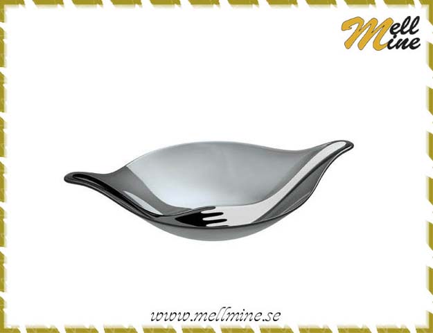 Salladssk�l med bestick Leaf XL, plast - gr�