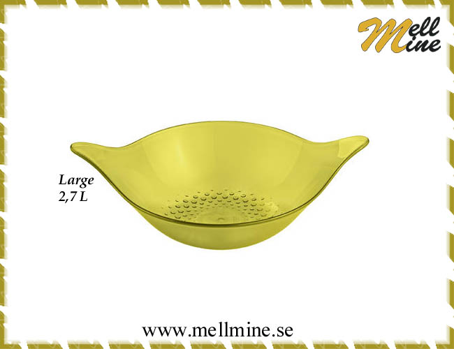 Salladssk�l Leaf L, plast - olivgul