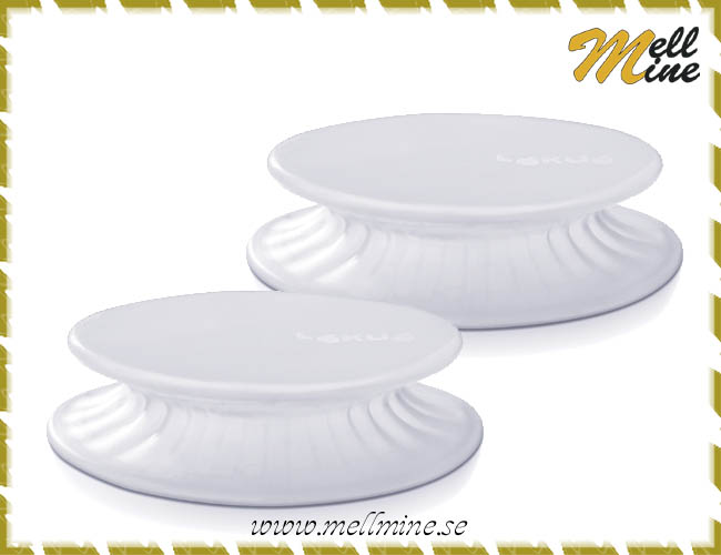 Silikon�verdrag/stretch tops - 2-pack 11,5 cm, vita/genomskinlig