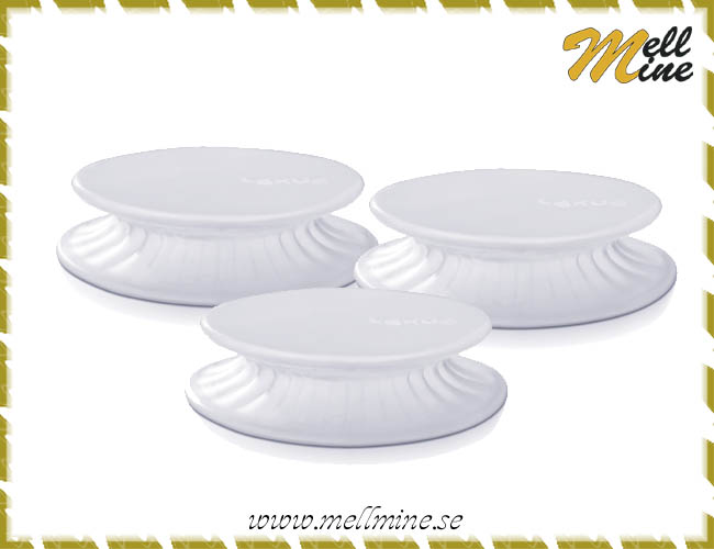 Silikon�verdrag/stretch tops - 3-pack 8,5 cm, vita/genomskinliga