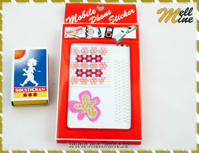 Mobilstickers / mobilkristaller - blomma rosa