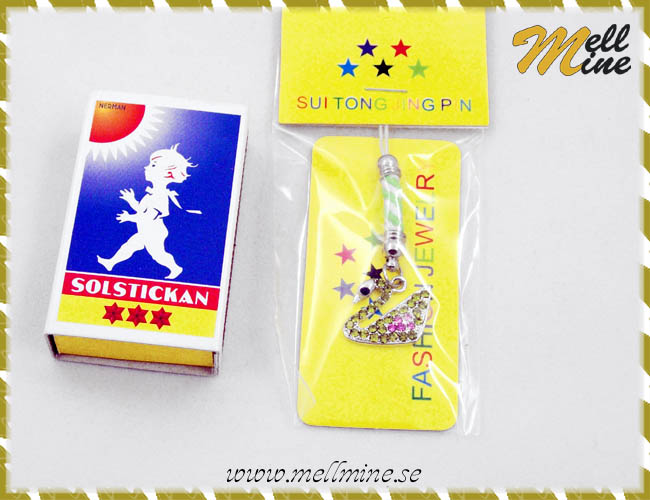 Mobilsmycke svan - gr�n/rosa