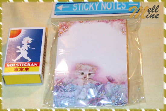 Sticky notes, katt med blommor