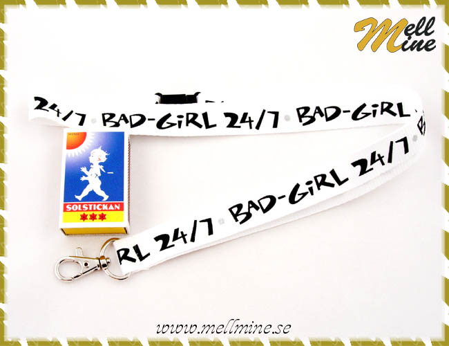 Nyckelband, BAD-GIRL 24/7 - vit