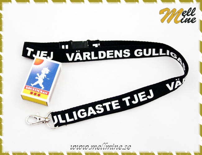 Nyckelband V�RLDENS GULLIGASTE TJEJ - svart