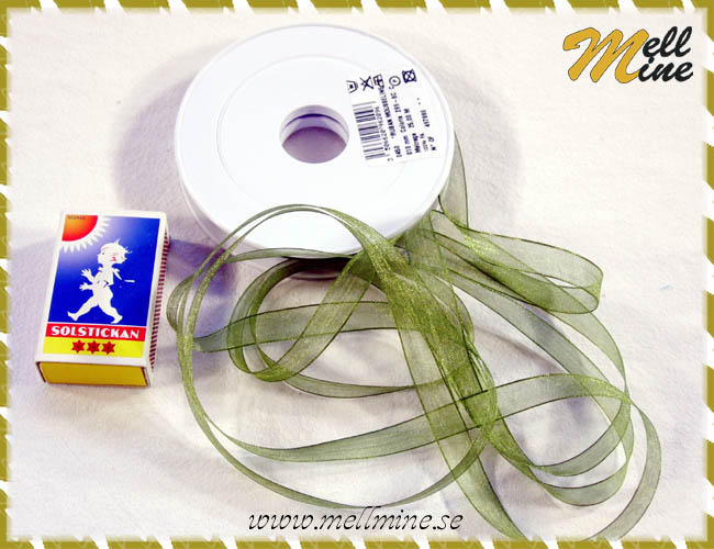 Organza, gr�nt - 10 mm (metervara)
