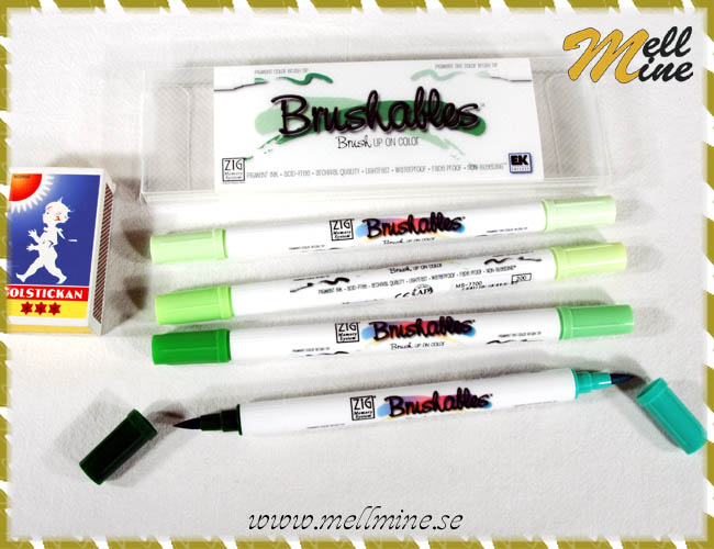Brushables 4-pack - gr�na nyanser