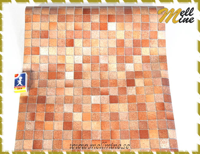 Dekorplast - mosaik, bruna toner, bredd 45 cm (metervara)