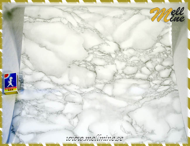 Dekorplast - marmor, st�l/vit, bredd 45 cm (metervara)