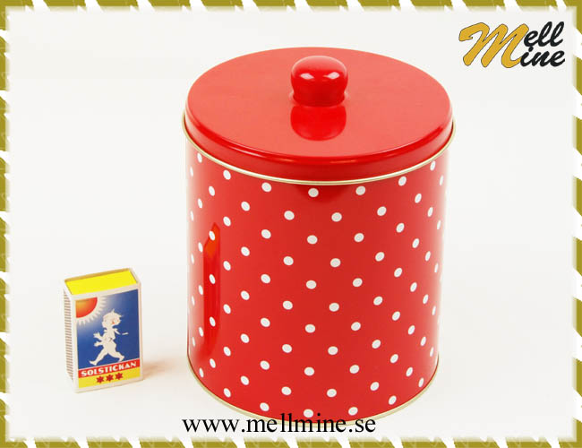 Pl�tburk kakburk liten - r�d med vita prickar