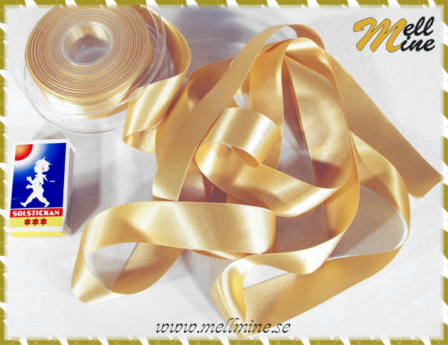 Satinband/sidenband, honeygold (guld/beige) - 25 mm (metervara)