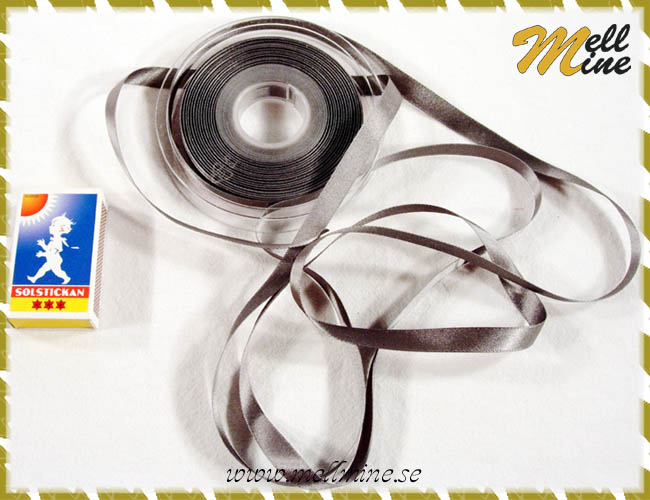 Satinband/sidenband, smoked grey (gr�) - 10 mm (metervara)
