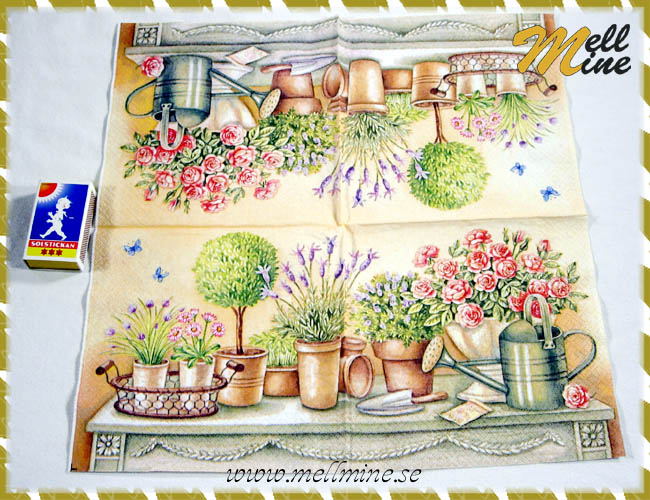 Servett, blommor p� sk�nk (styckvis)