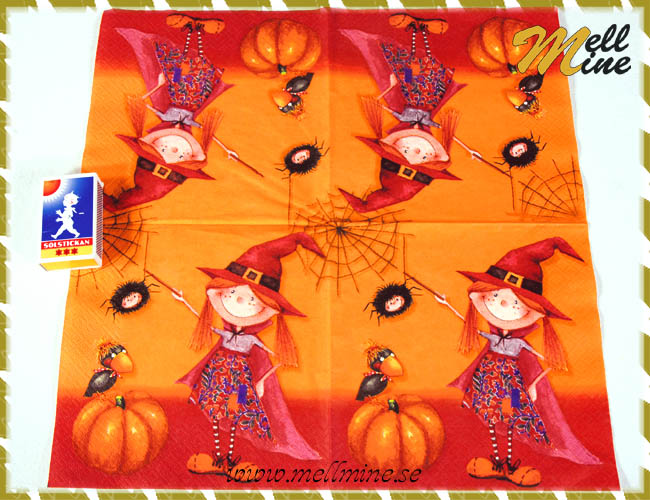 Servett, halloweenh�xa (styckvis)