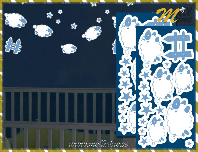 S Glow Decor v�ggdekor - Sheeps (f�r stj�rnor och staket)