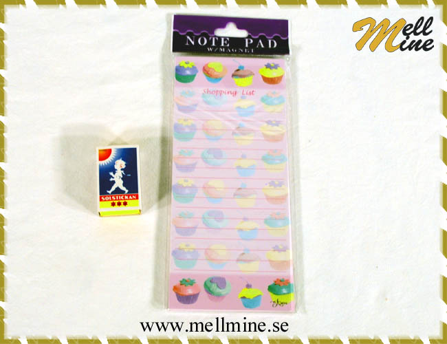 Magnetblock, cupcake/muffins - rosa