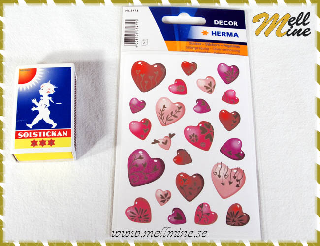 Stickers - hj�rtan med silverf�rgad dekor