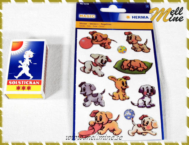 Stickers - sidenk�nsla hundvalpar