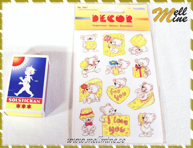 Stickers - m�ss med glitterdetaljer