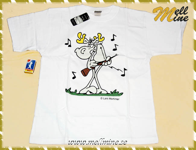 T-shirt, H�lge spelar gev�rsgitarr - vit, 158/164