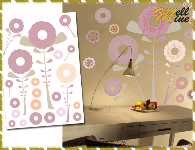 XL Wall Decor, v�ggdekoration - Happy flowers (glada blommor)